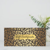Carte Certificat Cadeau Imprimé Peau D'Animal Guépard Lé (Debout devant)