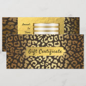 Carte Certificat Cadeau Imprimé Peau D'Animal Guépard Lé (Devant / Derrière)