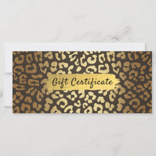 Carte Certificat Cadeau Imprimé Peau D'Animal Guépard Lé