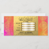 Carte Certificat-cadeau indien Fuchsia Rose Orange et Or (Dos)