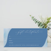 Carte Certificat cadeau Iridescente Blue Gradient de lux (Debout devant)