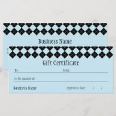 Carte Certificat cadeau Jacquard bleu (Devant / Derrière)