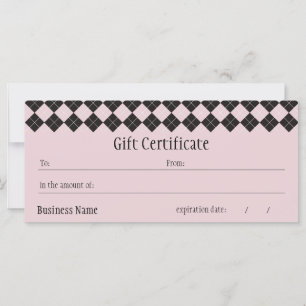 Carte Certificat cadeau Jacquard rose