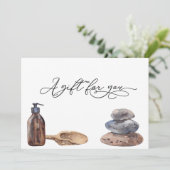 Carte Certificat cadeau Jour Spa Salon Massage (Debout devant)