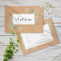 Certificat Cadeau Kraft Feuilles de Printemps