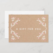 Carte Certificat cadeau Kraft Holiday (Devant / Derrière)