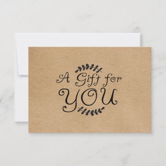 Carte Certificat Cadeau Kraft Rustique (Devant)