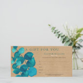 Carte Certificat-cadeau Kraft Rustique Eucalyptus (Debout devant)