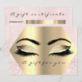 Carte Certificat cadeau Lash Rose Diamond Beauty Maquill (Devant / Derrière)