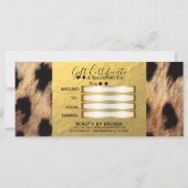 Carte Certificat Cadeau Léopard Guépard Or Noir (Dos)