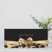 Carte Certificat Cadeau Léopard Guépard Or Noir (Debout devant)