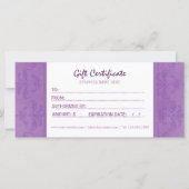 Carte Certificat cadeau Lilac Damask (Devant)