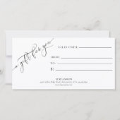 Carte Certificat cadeau logo (Dos)