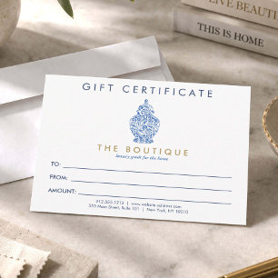 Carte Certificat Cadeau Logo Poterie Jarre au Gingembre