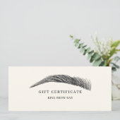 Carte Certificat Cadeau Logo Sourcil Minimal (Debout devant)