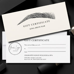 Carte Certificat Cadeau Logo Sourcil Minimal