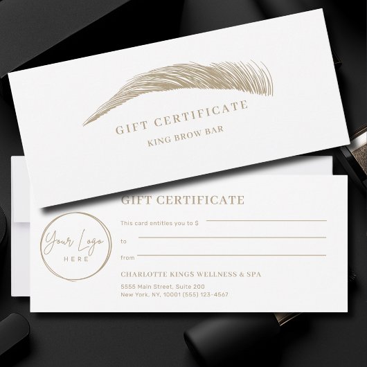 Carte Certificat Cadeau Logo Sourcil Minimal