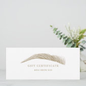 Carte Certificat Cadeau Logo Sourcil Minimal (Debout devant)
