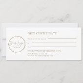 Carte Certificat Cadeau Logo Sourcil Minimal (Dos)