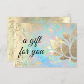 Carte certificat cadeau lotus (Devant / Derrière)