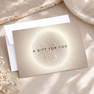 Carte Certificat Cadeau Lueur Dorée Confettis Célestes