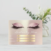 Carte Certificat Cadeau Lux Lashes Rose Gold Rose Makeup (Debout devant)