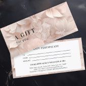 Carte Certificat Cadeau Luxe, Beige-Blanc, Fleur