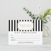 Carte Certificat cadeau Luxe Bold Stripes (Debout devant)