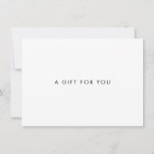 Carte Certificat Cadeau Luxe Minimaliste Blanc (Dos)