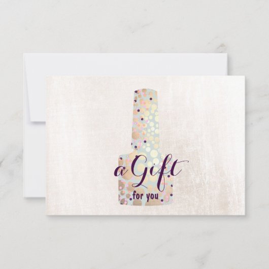 Carte Certificat cadeau Manicurist Salon Nail (Devant)