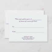 Carte Certificat cadeau Manicurist Salon Nail (Dos)