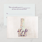 Carte Certificat cadeau Manicurist Salon Nail (Devant / Derrière)