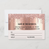 Carte Certificat cadeau manuscrit Parties scintillant Ro (Dos)