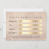 Carte Certificat cadeau Maquillage Artiste Gold Lash Bea (Dos)