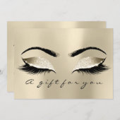 Carte Certificat cadeau Maquillage de beauté Champaigne  (Devant / Derrière)