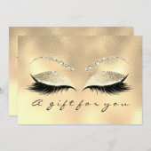 Carte Certificat cadeau Maquillage de beauté Champaigne (Devant / Derrière)