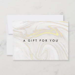 Carte Certificat Cadeau Marbre Doré Élégant