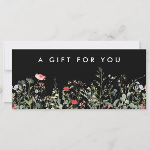 Carte Certificat cadeau Meadow Fleur sauvage noir