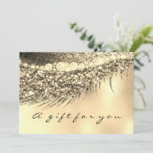 Carte Certificat cadeau Metallic Gold Lash maquillage be (Debout devant)