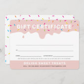 Carte CERTIFICAT CADEAU mignon arrosage éclat (Devant / Derrière)