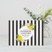 Carte Certificat cadeau minimal en germe rayé (Debout devant)