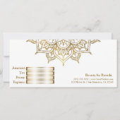 Carte Certificat Cadeau Minimal Moderne Mandala Dorée (Dos)