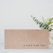 Carte Certificat cadeau minimaliste (Debout devant)