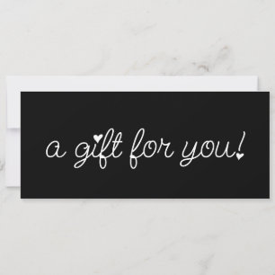 Carte Certificat Cadeau Minimaliste Cœurs Noir Pour Vous