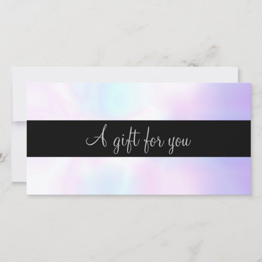 Carte Certificat Cadeau Minimaliste Iridescent Script (Devant)