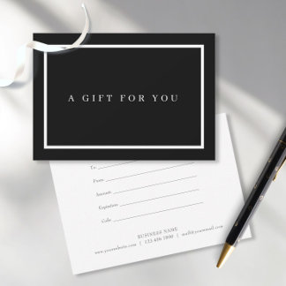 Carte Certificat cadeau minimaliste moderne