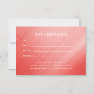 Carte Certificat cadeau minimaliste pour entreprise avec