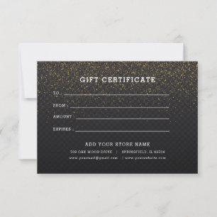 Carte Certificat cadeau minimaliste pour entreprise avec