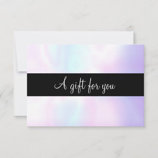 Carte Certificat Cadeau Minimaliste Script Iridescent (Devant)