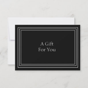 Carte Certificat cadeau minimaliste simple blanc et noir